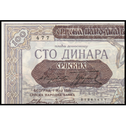 Serbie, P-23, 100 Srpskih Dinara, 1941 - Billet de banque en vente sur Monnaies du Monde SHOP