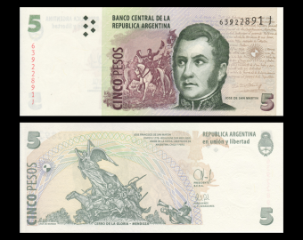 Argentina, P-353b2, 5 pesos, 2003
