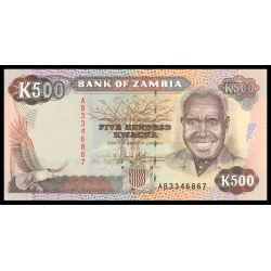 Zambie, P-35, 500 kwacha, 1991 - Billet de banque en vente sur Monnaies du Monde SHOP