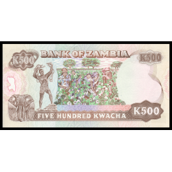 Zambie, P-35, 500 kwacha, 1991 - Billet de banque en vente sur Monnaies du Monde SHOP