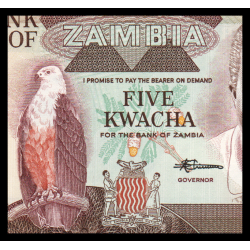 Zambie, P-25d, 5 kwacha, 1986 - Billet de banque en vente sur Monnaies du Monde SHOP