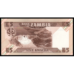 Zambie, P-25d, 5 kwacha, 1986 - Billet de banque en vente sur Monnaies du Monde SHOP
