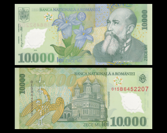 Roumanie, P-112b, 10.000 lei, polymère, 2001