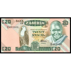 Zambie, P-27e, 20 kwacha, 1980-88 - Billet de banque en vente sur Monnaies du Monde SHOP