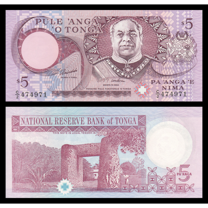 Tonga, P-33c, 5 pa'anga, 1995 - Billet de banque en vente sur Monnaies du Monde SHOP