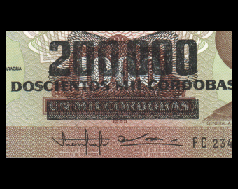 Nicaragua, P-162, 200.000 cordobas, 1990