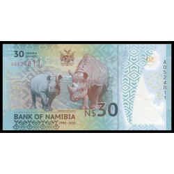 Namibie, P-18, 30 dollars, 2020, polymère - Billet de banque en vente sur Monnaies du Monde SHOP