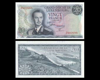 Luxembourg, P-58b, 20 francs, 1966