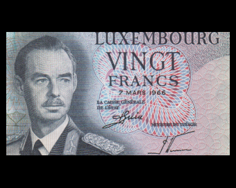 Luxembourg, P-54b, 20 francs, 1966
