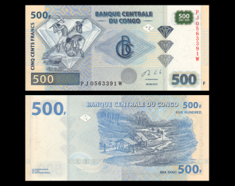 Congo, P-096A, 500 francs, 2002