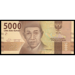 Indonésie, P-156c1, 5 000 rupiah, 2017 (2016) - Billet de banque en vente sur Monnaies du Monde SHOP