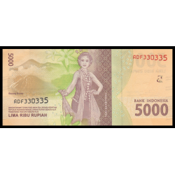 Indonésie, P-156c1, 5 000 rupiah, 2017 (2016) - Billet de banque en vente sur Monnaies du Monde SHOP