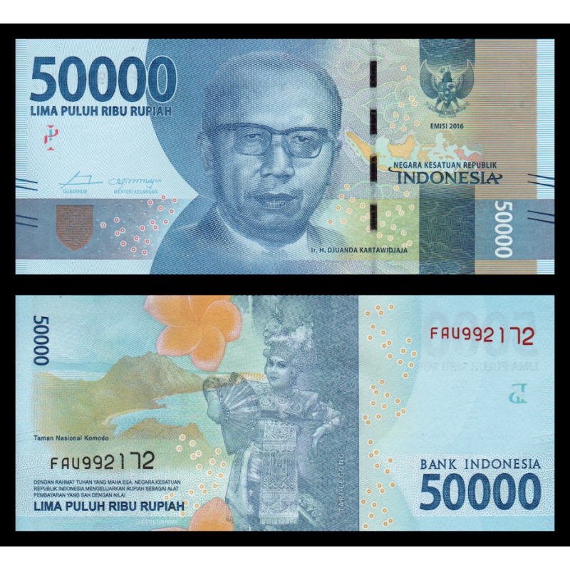 Indonésie, P-159a, 50000 rupiah, 2016 - Billet de banque en vente sur Monnaies du Monde SHOP