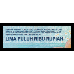 Indonésie, P-159a, 50000 rupiah, 2016 - Billet de banque en vente sur Monnaies du Monde SHOP