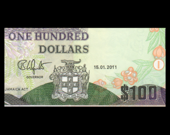 Jamaïque, P-84f, 100 dollars, 2011