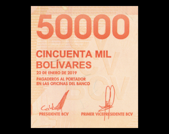 Venezuela, P-111b, 50 000 bolívares soberanos, 2019