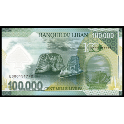 Liban, P-w99, 100 000 livres, 2020, polymère - Billet de banque en vente sur Monnaies du Monde SHOP