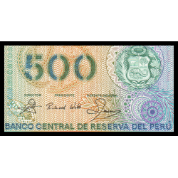 Pérou, P-115, 500 soles de oro, 1982 - Billet de banque en vente sur Monnaies du Monde SHOP
