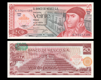 Mexico, P-064d2, 20 pesos, 1977