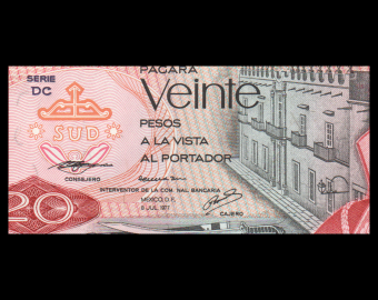 Mexique, P-064d2, 20 pesos, 1977