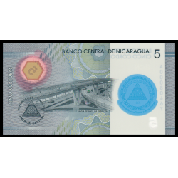 Nicaragua, P-219, 5 cordobas, polymère, 2019 (2020) - Billet de banque en vente sur Monnaies du Monde SHOP