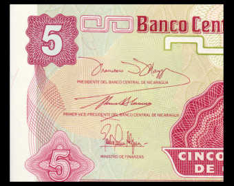 Nicaragua, P-168a, 5 centavos, 1991