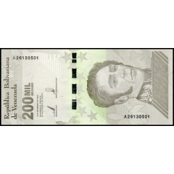 Venezuela, P-112a, 200 000 bolívares soberanos, 2020 - Billet de banque en vente sur Monnaies du Monde SHOP