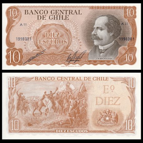 Chili, P-143b, 10 escudos, 1970