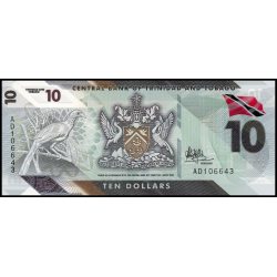 Trinidad & Tobago, P-62, 10 dollars, 2020, polymère - Billet de banque en vente sur Monnaies du Monde SHOP