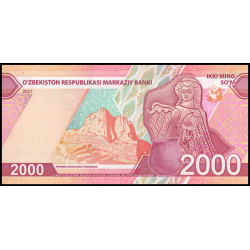 Ouzbékistan, P-87, 2 000 som, 2021 - Billet de banque en vente sur Monnaies du Monde SHOP