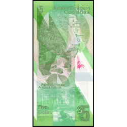 Caraïbes, P-56a, 5 dollars, 2021, polymère - Billet de banque en vente sur Monnaies du Monde SHOP