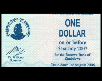 Zimbabwe, P-037, 1 dollar, 2006