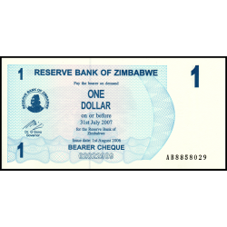 Zimbabwe, P-037, 1 dollar, 2006 - Billet de banque en vente sur Monnaies du Monde SHOP