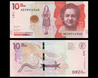 Colombie, P-460c, 10 000 pesos, 2017
