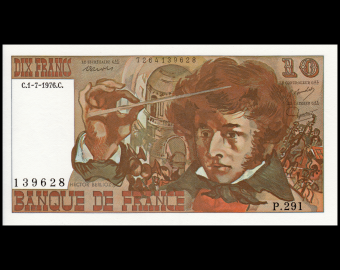 France, P-150c, 10 francs Berlioz, 1978