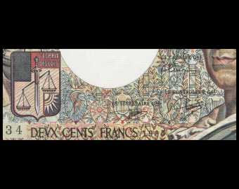 France, P-155d, 200 francs Montesquieu, 1990