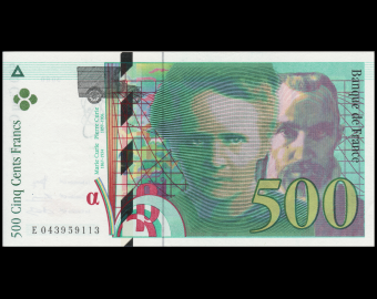 France, P-160d, 500 francs, Pierre&Marie CURIE, 2000, PresqueNeuf / a-UNC