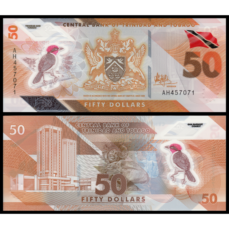 Trinidad & Tobago, P-64, 50 dollars, 2020, polymère - Billet de banque en vente sur Monnaies du Monde SHOP