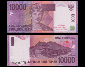 Indonésie, P-143d, 10 000 rupiah, 2008