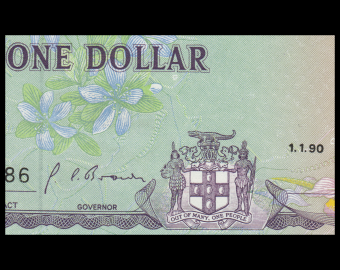 Jamaïque, P-68Ad, 1 dollar, 1990