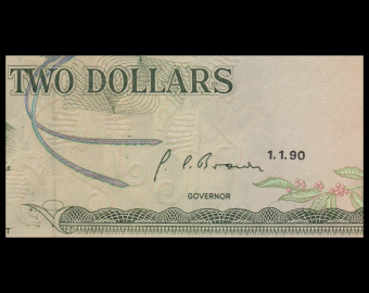 Jamaica, P-69f, 2 dollars, 1990