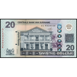 Suriname, P-164c, 20 dollars, 2019 - Billet de banque en vente sur Monnaies du Monde SHOP