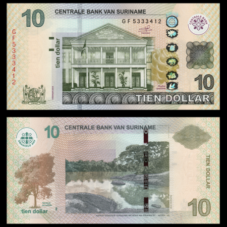 Suriname, P-163c, 10 dollars, 2019