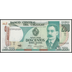 Uruguay, P-066, 200 nuevos pesos, 1986 - Billet de banque en vente sur Monnaies du Monde SHOP