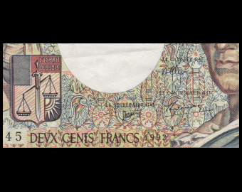France, P-155e, 200 francs, Montesquieu, 1992, TTB / Very Fine