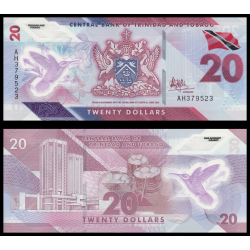 Trinidad & Tobago, P-63, 20 dollars, 2020, polymère - Billet de banque en vente sur Monnaies du Monde SHOP