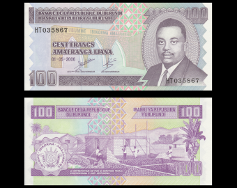 Burundi, P-37e, 100 francs, 2006