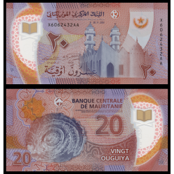 Mauritanie, P-A22, 20 ouguiya, 2020, polymère - Billet de banque en vente sur Monnaies du Monde SHOP