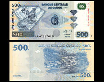 Congo, P-New0500, 500 francs, 2020