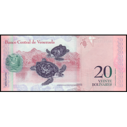 Venezuela, P-091g, 20 bolivares, 2014 - Billet de banque en vente sur Monnaies du Monde SHOP